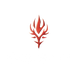 Red tribal design on a white background