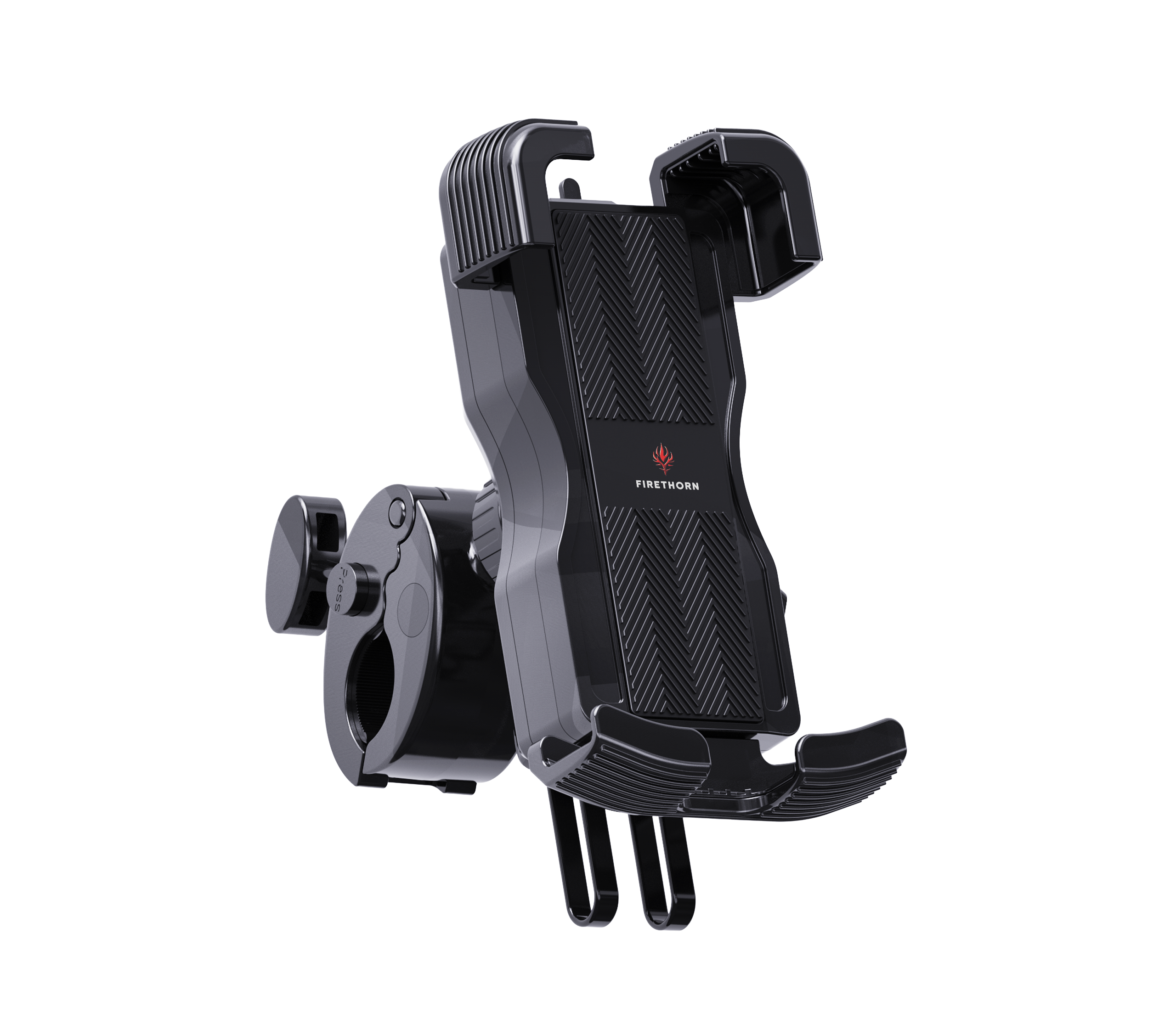 Secure locking clamp on Firethorn Gear bicycle phone holder